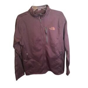 THE NORTH FACE Jacket Mens Medium M Red Brown Full Zip Softshell